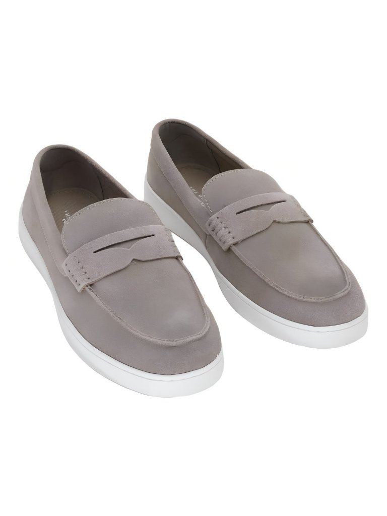 The Mens Store Bloomingdale Casual Slip On Sneaker Loafer Taupe Suede Us 10.5m